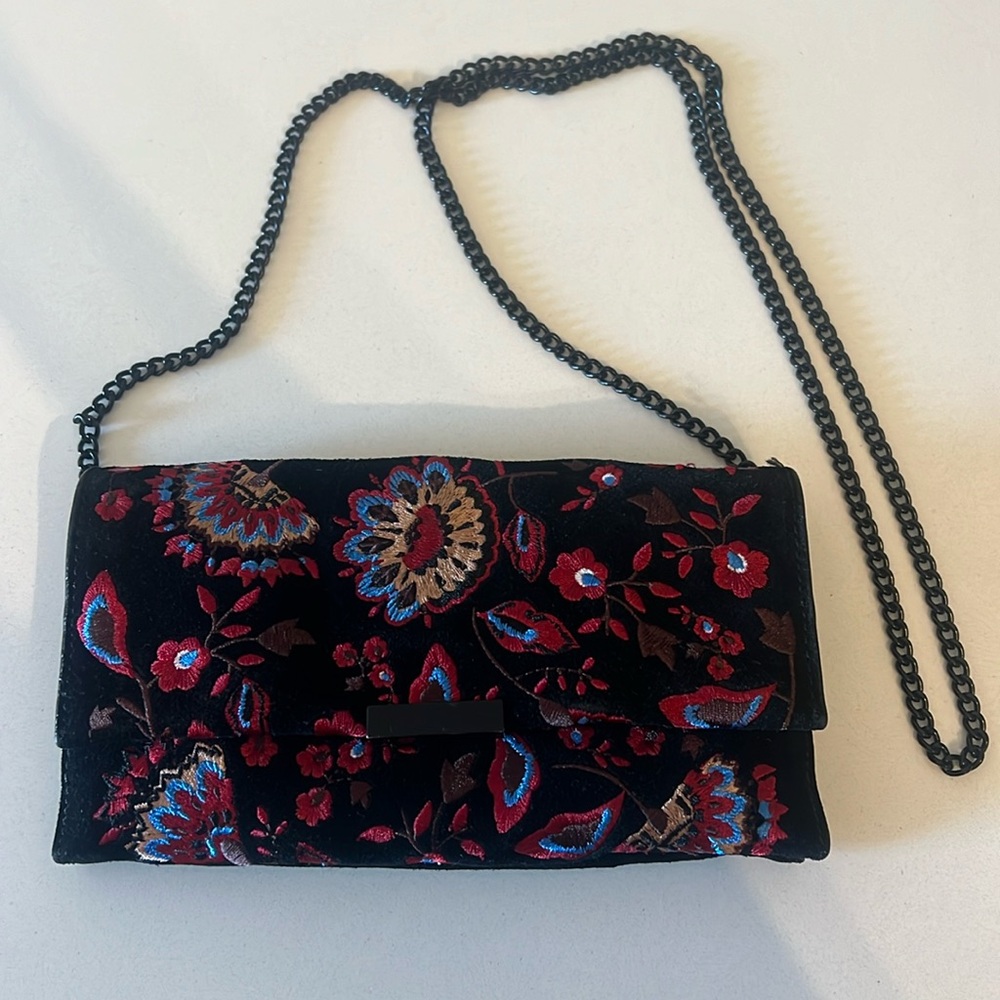 Loeffler Randal embroidered cross body bag and clutch